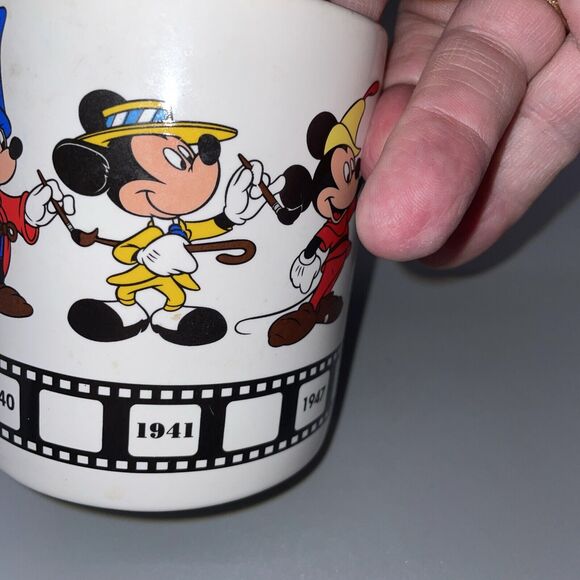 Disney Mickey Mouse Coffee Mug Cup Celebrating from 1928-Today Thru the Years - Picture 5 of 9